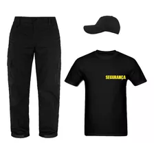 Calça Tática Para Vigilante + Camiseta Segurança +cinto+boné