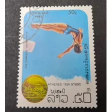 Sello Postal - Laos - 1984 Juegos Olímpicos De Los Ángeles