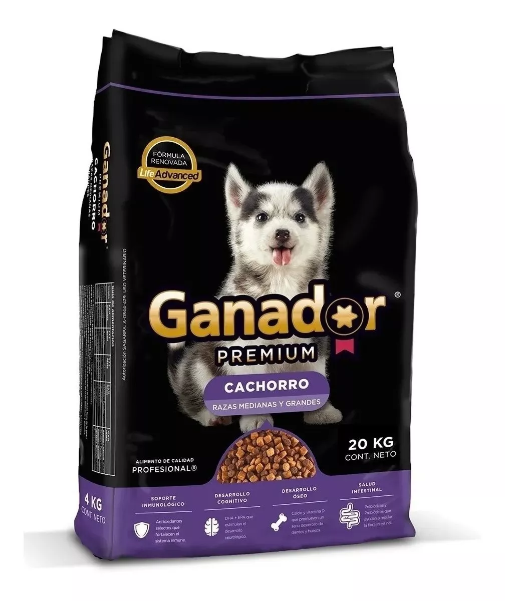 Alimento Ganador Premium Para Perro Cachorro De Raza  Mediana Y Grande Sabor Mix En Bolsa De 20kg