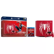 Sony Playstation 4 Pro Cuh-71 1tb Marvel's Spider-man Limited Edition Bundle Color Amazing Red
