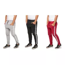 Combo 03 Calças Moletom Skinny Slim Sport Luxo 