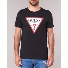 Guess ® Playera De Hombre 100% Algodón Cuello Redondo Black