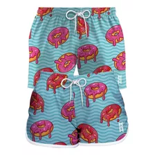 Kit Casal Shorts Bermuda Praia Estampado Varios Modelo Mozão