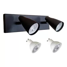 Aplique Pared 2 Luces Moderno Cono Dicro Led Baño Gu10