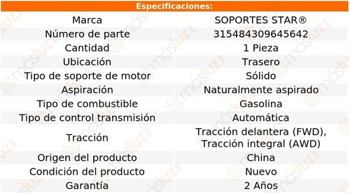 1) Soporte Motor Tras Subaru Svx 6 Cil 3.3l 92/97 Foto 2