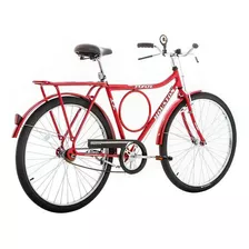 Bicicleta Aro 26 Com Bagageiro Super Forte Fv Houston Cor Vermelho