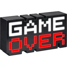 Lampara Decorativa Pixel Game Over Light Reactiva A Sonido Color De La Estructura Negro