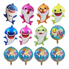 Globos De Cumpleaños Decoración Baby Shark Fiesta 12pcs 