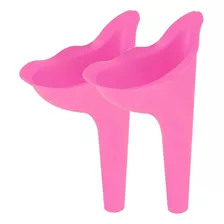 Kit 2 Urinario Orinal Mujer Hacer Pipí Parada Portátil Color Rosa