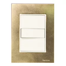 Plaqueta Llave Luz Bauhaus Mod Simple Y 2mod Ciegos Oro