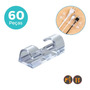 Kit 60 Clips Organizador De Mesa Fixador Adesivo De Cabo Fios Parede Silicone Cor Transparente Droco