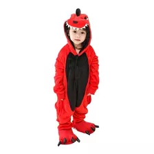 Kigurumi Dinosaurio Rojo Pijama Mameluco Disfraz Niño Niña