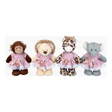 Kit Quarteto Safari Selva Leão Decorativo P/nichos Infantil 