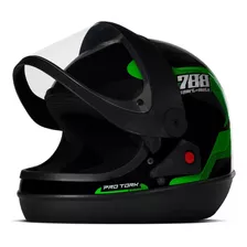 Capacete Sport Moto 788 Preto/verde 58 