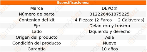 Paq Calaveras Y Faros Volkswagen Gol 2008/2012 Depo Foto 4