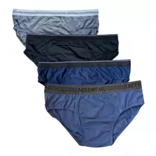 Kit 12 Cueca Slip Com Elástico 100% Algodão Sortida Adulto