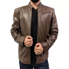 Blusa Jaqueta Masculina De Couro Legítimo Badana Caramelo 