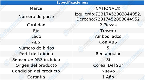 Par De Mazas Traseras Con Abs Forte5 De 2014 A 2018 National Foto 5