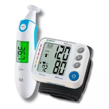 Kit Medidor De Pressão Arterial + Termometro Infravermelho