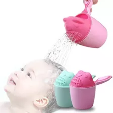 Copo Regador Infantil Banho Lavar Cabelo Banho Baby Rosa