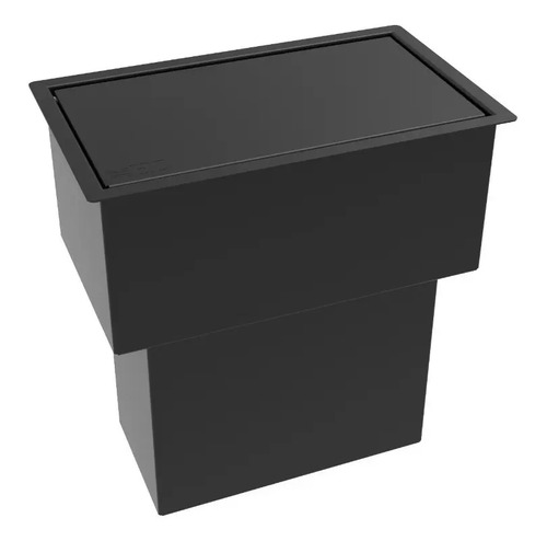 Lixeira Retangular Embutir Preta 4 L Para Bancada - Click Preto