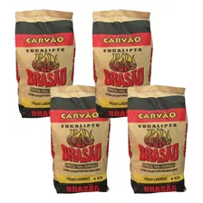 Kit 4 Carvão 4kg Vegetal Churrasco Eucalipto 100% Ecologico