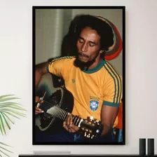 Quadro Bob Marley Cantor Brasil Decorativo A4 23x33cm