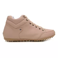 Bota Feminina Casual Confort Botinha Charme Couro Legítimo