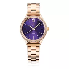 Relógio Philiph London Feminino Rosê Fashion Pl81015113f + Cor Do Fundo Roxo