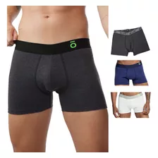 Pack X6 Boxer Algodón Y Lycra Liso Bluo - 23001