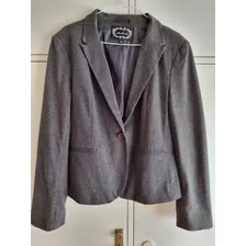 Blazer De Tela De Mujer Gris