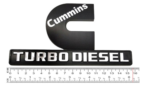 Par De Emblelmas R4m Cummins Turbo Diesel Negro/blanco Foto 2