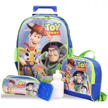 Kit Mochila Escolar Infantil Toy Story Rodinhas