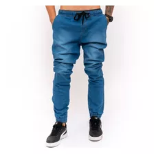 Calça Jeans Sarja Masculina Jogger Com Punho Elástico Oferta