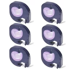 6pk Platic Etiqueta Cinta Para Dymo Letra Tag Plus Lt100t Lt