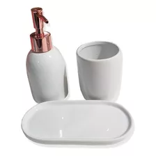 Conjunto Banheiro Lavabo Pia Luxo Branco Londres 3 Pçs Promo