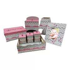 Kit Bebe Quarto Menina Decoração Nuvem Berço Adesivado Mdf