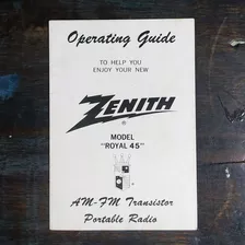 Manual De Instruções Do Rádio Zenith Model Royal 45