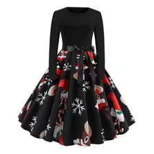 De Navidad For Mujer 50s Midi Casual De Swing Acampanado