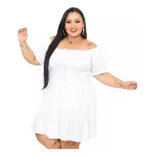 Vestido Plus Size G1g2g3 Ciganinha Curto Babado Laço Manga