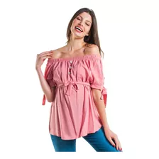 Blusa Maternidad Strapless Con Amarre En Mangas - 4026isa