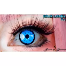 Pupilentes Black Lobelia Blue Color Azul, Tipo Cosplay Anime