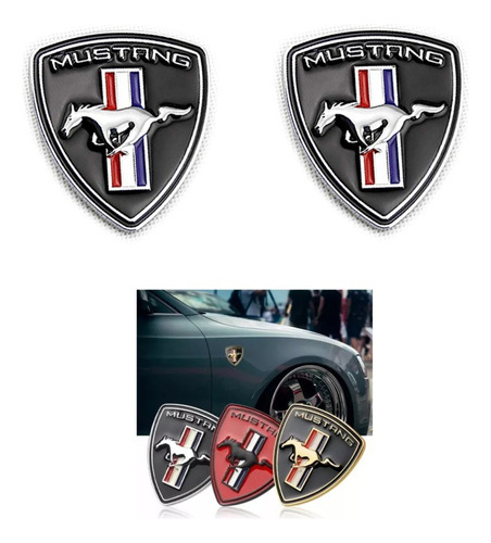 Mustang Shelby Emblemas Laterales Metlicos, Escudo 2 Piezas Foto 5