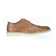 Sapato Masculino Social Em Couro Com Detalhes Oxford Casual