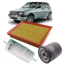 Kit Filtros Ar Óleo Combustivel Fiat Uno Mille 2001 - 2012