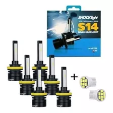 Kit 6 Ultra Led Shocklight S14 Nano Farol Alto Baixo Milha