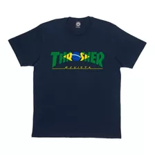 Camiseta Thrasher Brazil Revista Azul-marinho Original 