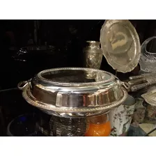 Manyantiques - Fuente Con Tapa Guisera Baño De Plata Toledo