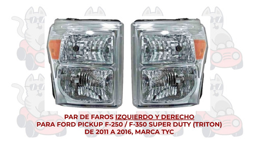 Par Faro Ford Pu F-250 F-350 2011-12-2013-14-15-2016 Tyc Ore Foto 3