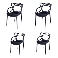 Silla De Comedor Master Allegra Color Negro X4 Unidades